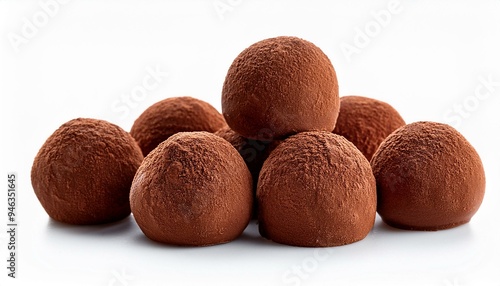 chocolate truffles against isolated on white background