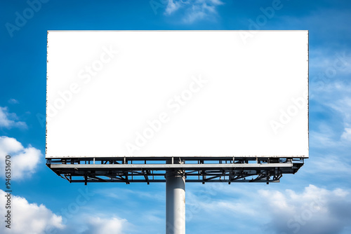 A large blank billboard against the blue sky