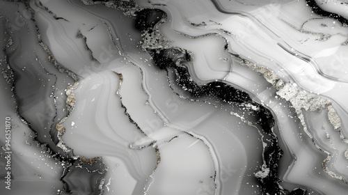 Abstract Silver and Black Marble Texture Background