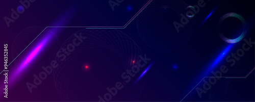 Dark retro futuristic cyberpunk elements abstraction background cosmos synthwave vaporwave retrowave glitch circle with blue and pink glows