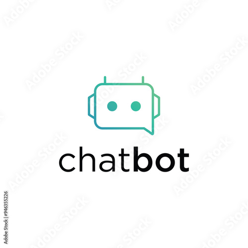 Simple chat bot logo icon vector