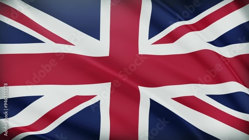 United Kingdom Flag Waving in the Wind: A Realistic 4K Display of National Pride
