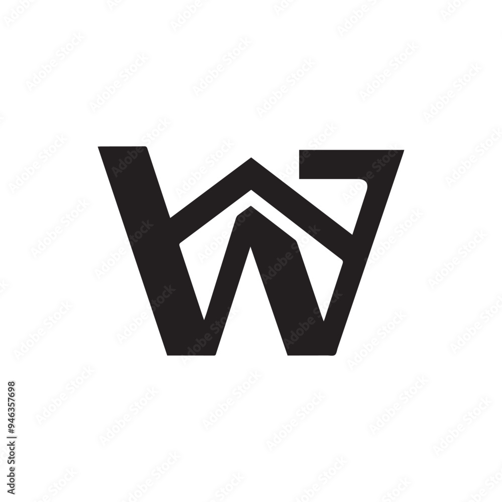 initial letter w and home icon logo initial letter w and home icon logo