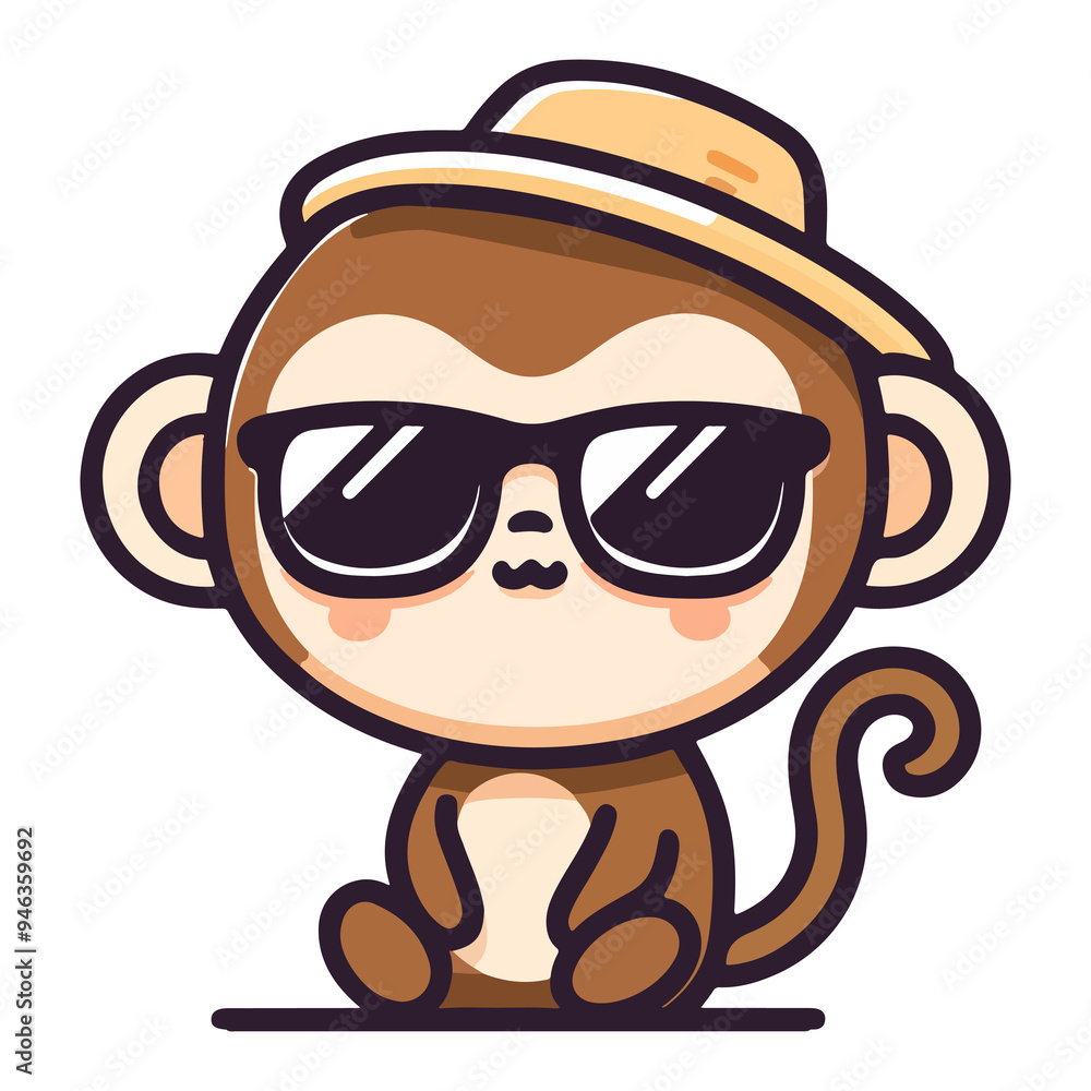 Fototapeta premium cute monkey cartoon icon character