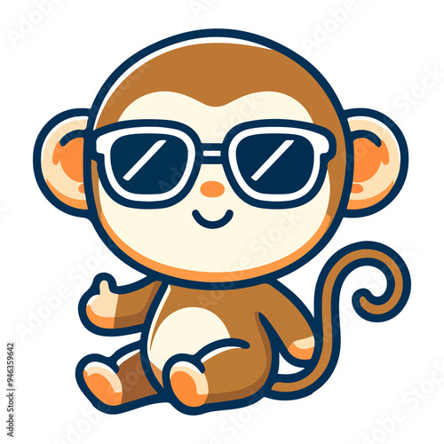 cute monkey cartoon icon character