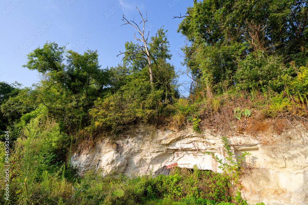 Ruins of old cave dwelling in the hillside of Marigny-Brizay village Ruins of old cave dwelling in the hillside of Marigny-Brizay village