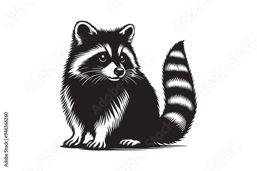 Raccoon silhouette vector illustration