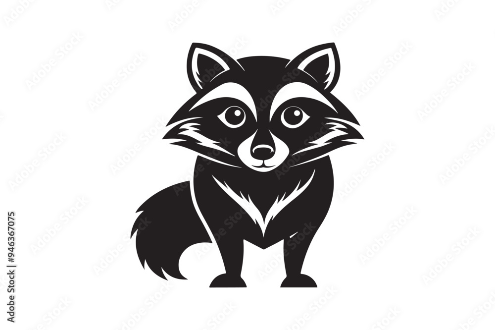Raccoon silhouette vector illustration Raccoon silhouette vector illustration