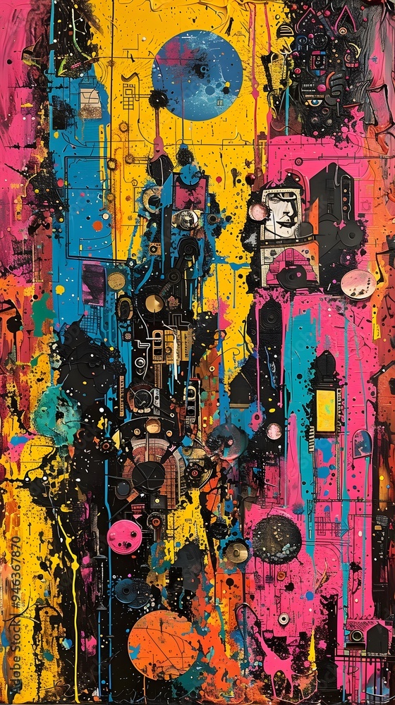 Abstract Art With Colorful Paint Splatter. Abstract Art With Colorful Paint Splatter.