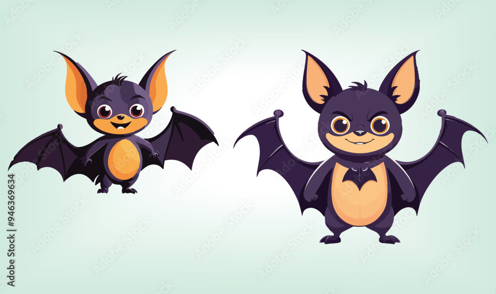 Halloween Bat Animal Cartoon Vector Design. Halloween Bat Animal Cartoon Vector Design.