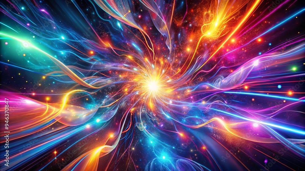 Vibrant, dynamic abstract background with swirling shapes, neon lights, and explosive patterns, evoking a sense of intense dynamism and electrifying energy. Vibrant, dynamic abstract background with swirling shapes, neon lights, and explosive patterns, evoking a sense of intense dynamism and electrifying energy.