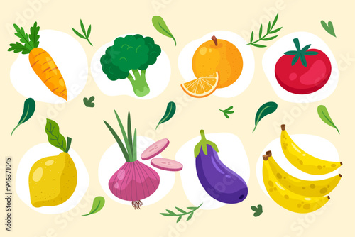 Collection of Fruit and Vegetables 