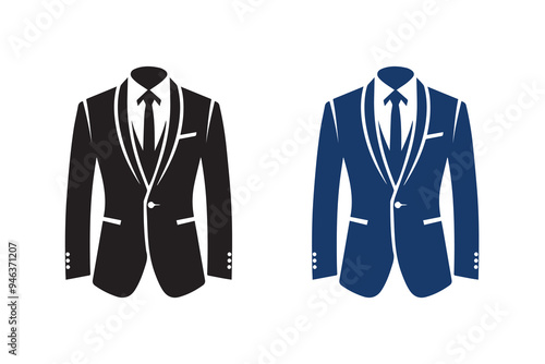 Men Suit blazer or Jacket silhouette Illustration