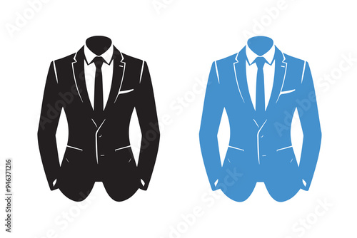Men Suit blazer or Jacket silhouette Illustration