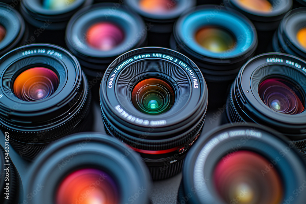 Selective focus camera lens made of glass, Close up shot fixed lens. Selective focus camera lens made of glass, Close up shot fixed lens.