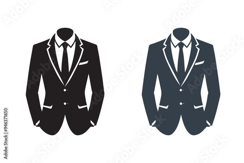 Men Suit blazer or Jacket silhouette Illustration