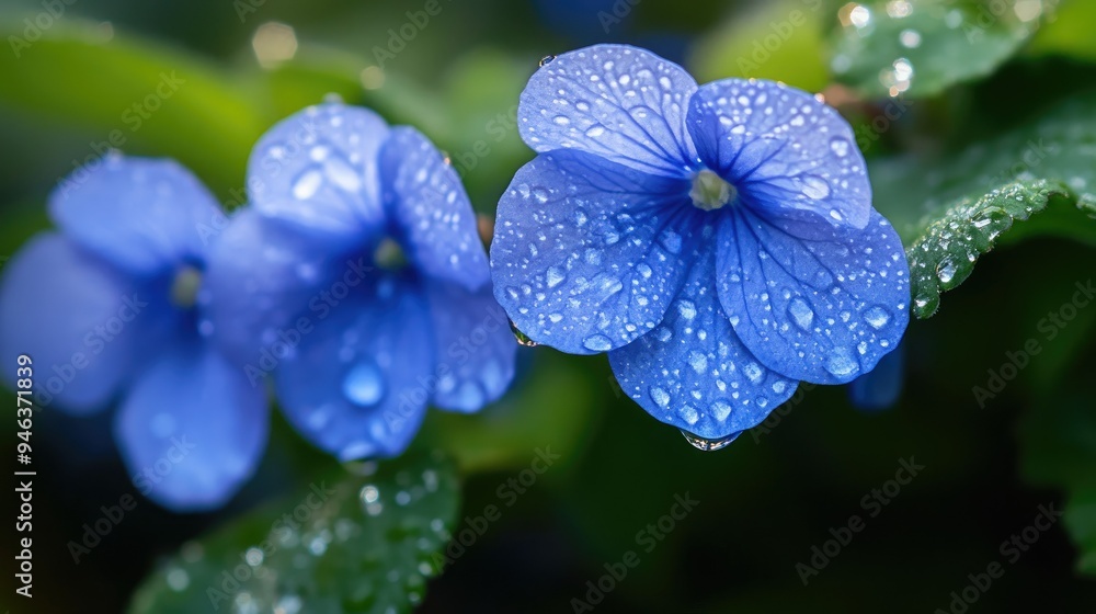A close-up of nature's first flowers of the season, their petals vibrant with early morning dew.