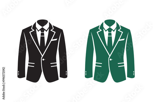 Men Suit blazer or Jacket silhouette Illustration