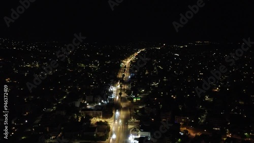 Athens Grecce by night drone footage