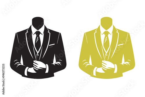 Men Suit blazer or Jacket silhouette Illustration