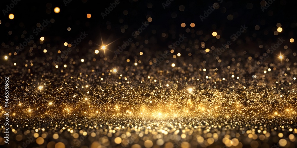 Luxury golden glitter bokeh lights on a black background Luxury golden glitter bokeh lights on a black background