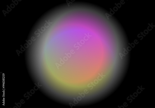 Espectro circular en fucsia y verde sobre fondo negro