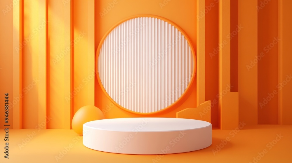 Minimalist Orange and White Product Display Stand Minimalist Orange and White Product Display Stand