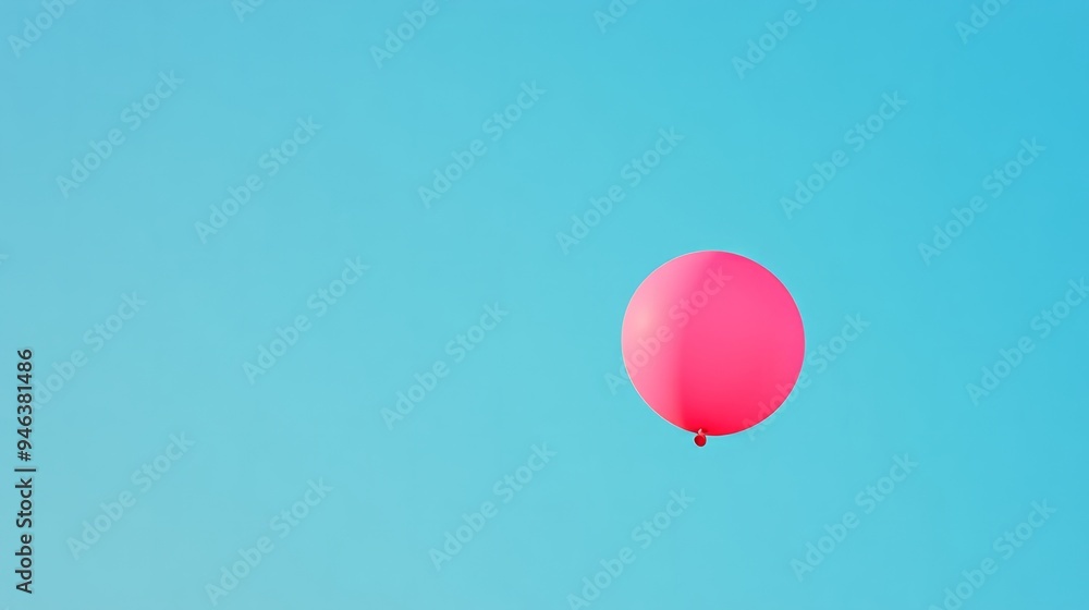 Fototapeta premium A pink ball in the sky