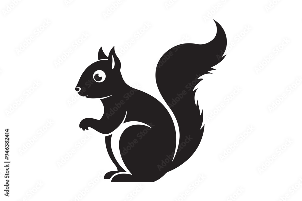 Squirrel silhouette vector art illustration Squirrel silhouette vector art illustration