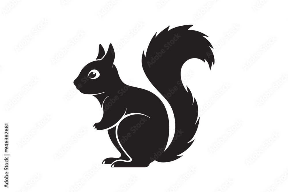 Squirrel silhouette vector art illustration Squirrel silhouette vector art illustration