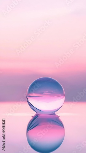 A pink ball in the sky