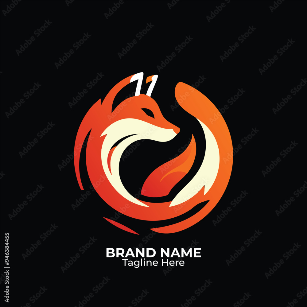 Unique cute fox logo for
company design, emblem, illustration in a minimalist style Unique cute fox logo for
company design, emblem, illustration in a minimalist style