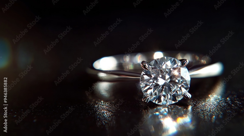 Diamond Ring on a Dark Background Diamond Ring on a Dark Background