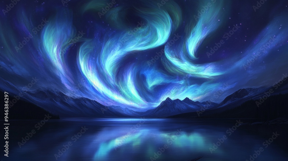 The mesmerizing dance of the northern lights illuminates the night sky ...