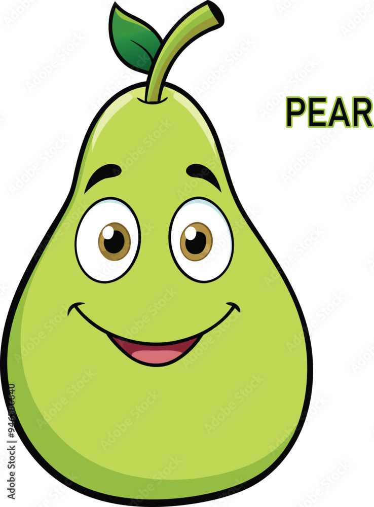 pear fruits cartoon vector art illustration design pear fruits cartoon vector art illustration design