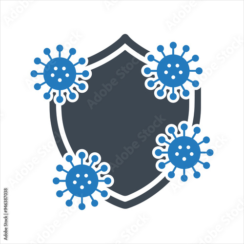 Immune system icon. Virus protection. Immunity. Protective shield icon