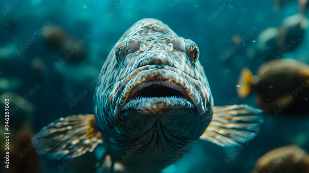 Naklejka premium Imagine 1wUnderwater large predatory fish in the depths of the ocean