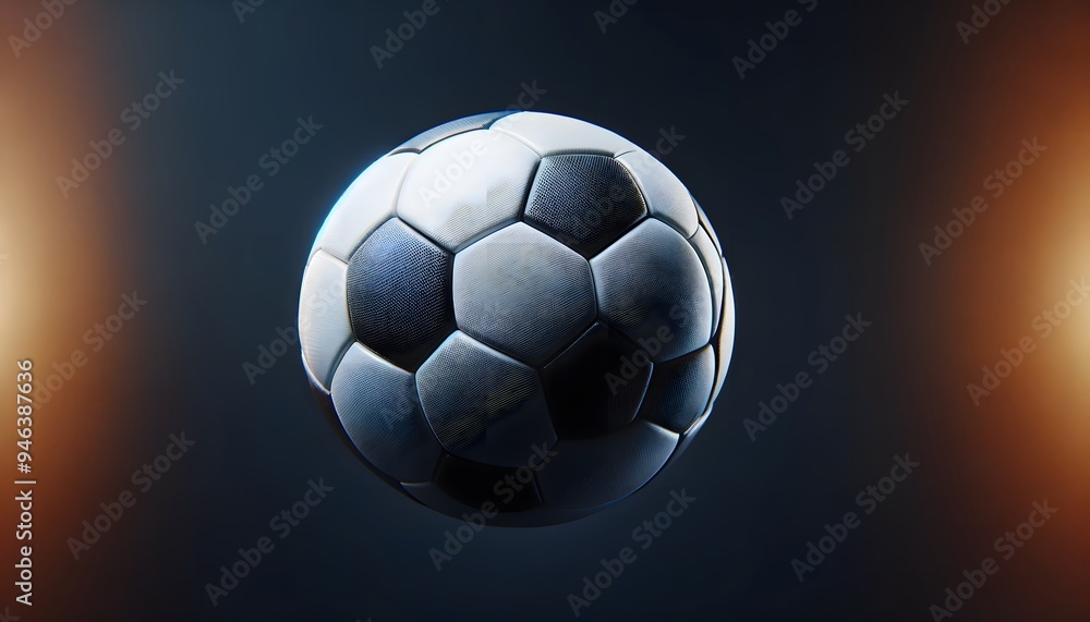 Fototapeta premium Classic Soccer Ball: High-Quality Image of a Soccer Ball with Detailed Patterns and Textures