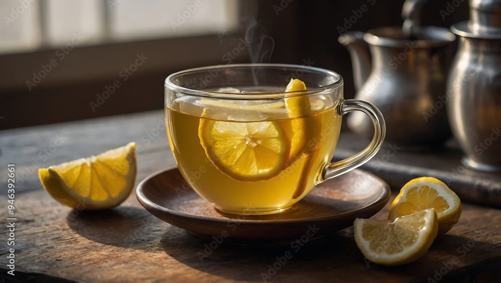 Lemon Ginger Tea, a warm and soothing refreshment Lemon Ginger Tea, a warm and soothing refreshment