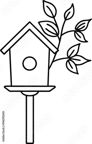 Simple yet charming birdhouse on a pole for kids to use their creativity and brighten up






