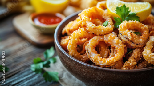 Obraz na płótnie fried shrimp in a bowl w salonie