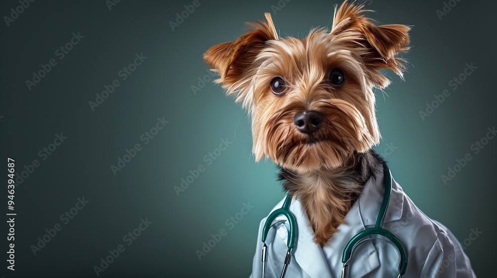 a cute little dog in a doctors outfit : Generative AI a cute little dog in a doctors outfit : Generative AI