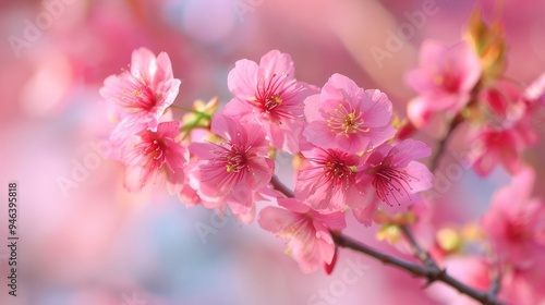 Pink Cherry Blossoms in Bloom