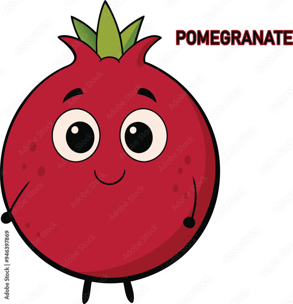 Obraz premium pomegranate fruits cartoon vector art illustration design