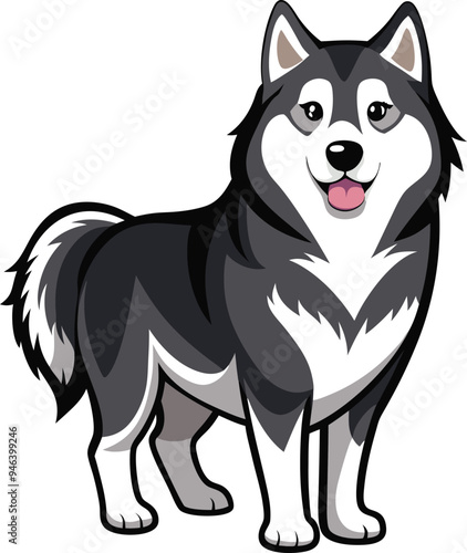 Alaskan Malamute Dog Vector, Clipart