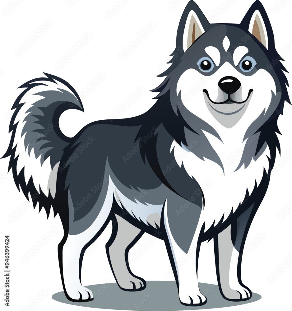 Fototapeta premium Alaskan Malamute Dog Vector, Clipart