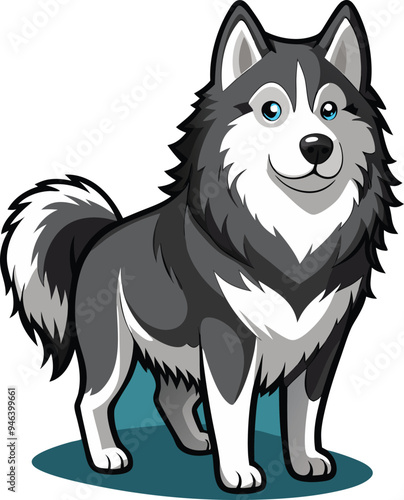 Alaskan Malamute Dog Vector, Clipart