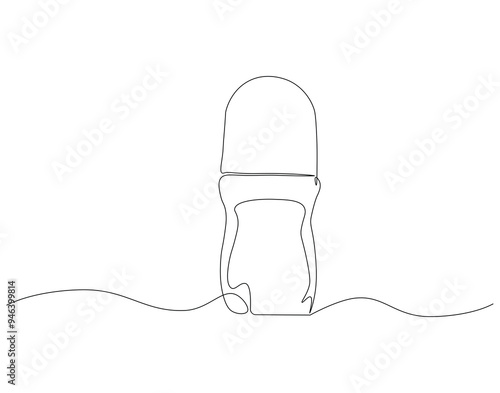 Continuous line drawing of deodorant. Single line illustration of deodorant. National grooming day concept. Editable outline