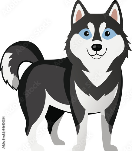 Alaskan Malamute Dog Vector, Clipart