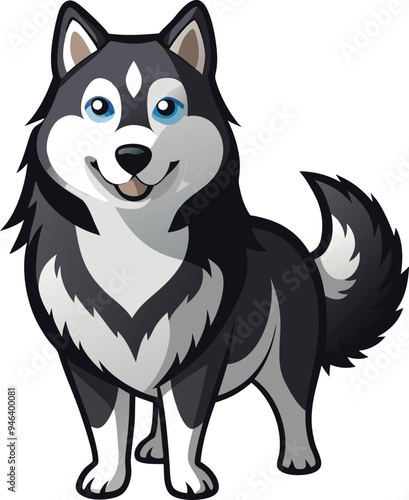 Alaskan Malamute Dog Vector, Clipart